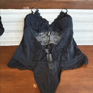 Abercrombie & Fitch Black Lace Slip